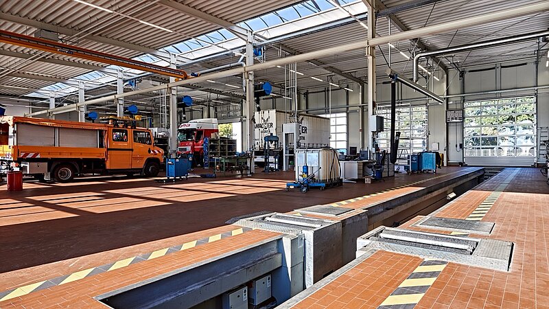 Nfz-Werkstatt von innen